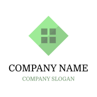 Green Rhombus with Dark Window Logo Design