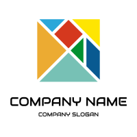 Abstract Logo | Multi Colored Square Divided Into Objects