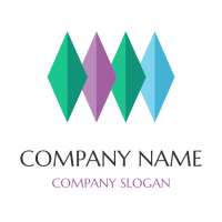 Multicolored Crystals Arranged Vertically Logo Design