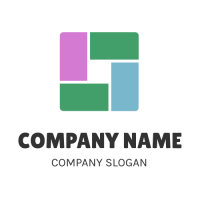 Square Consisting of Four Elements Logo Design