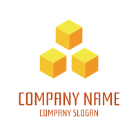 Three Orange Cubes by Rank Logo Design