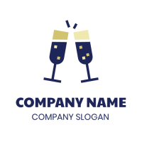 Two Champagne Glasses Logo Design