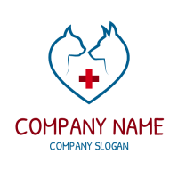 Animal Hospital with Red Cross Logo Design