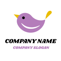 Chicken with Orange Beak and Tail Logo Design