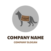 Rescue Dog with Brown Bag Logo Design