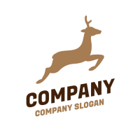 Animals & Pets Logo | Silhouette of a Jumping Deer