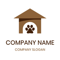 Small Brown House for Dogs Logo Design