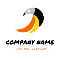 Tropical Orange and Yellow Bird Logo Design