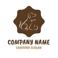 Animals & Pets Logo | Two Animal Silhouettes Logo