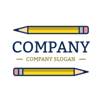 Art Logo | Two Long Yellow Pencils Logo