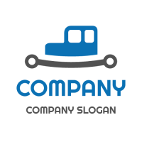 Blue Car Body Above the Spring Logo Design