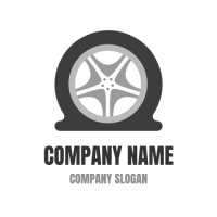 Automotive & Vehicle Logo | Flat Tire Icon for Car Service