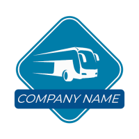 Automotive & Vehicle Logo | Silhouette of a Bus Inside a Square