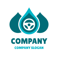 Three Drops and a Steering Wheel Logo Design