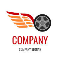 Automotive & Vehicle Logo | Wheel with an Eagle Wing Silhouette