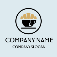 Bakery Logo | Coffeehouse Emblem with Croissant