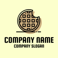 Modern Waffle Silhouette Logo Design