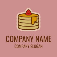 Pancakes with Maple Syrup Logo Design