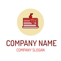 Bakery Logo | Pink Cake with Red Frosting