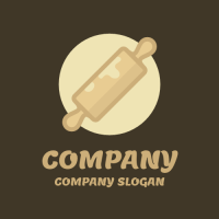 Bakery Logo | Rolling Pin with Round Dough