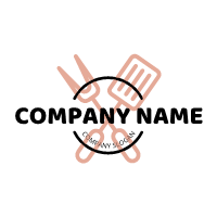 BBQ Logo | Barbecue Spatula and Fork