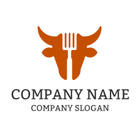 Bull Silhouette and Spatula Logo Design