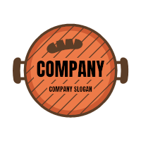 BBQ Logo | Orange Brazier with Cooked Hot Dog