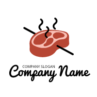 Raw Meat Loaf and Black Smoke Logo Design