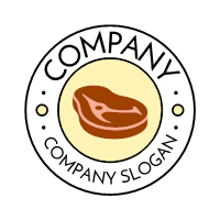 Raw Meat Steak on Yellow Table Logo Design