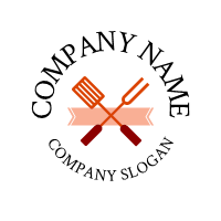 BBQ Logo | Spatula Grill Fork and Banner