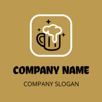 Beer Logo | Malt Cup with White Foam and Stars