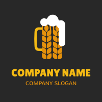 Beer Logo | Orange Malt Cup with White Foam