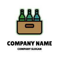 Three Bottles in a Brown Box Logo Design