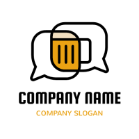 Beer Logo | Two Speech Bubbles and Beer Mug