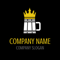 Beer Logo | Wooden Beer Mug with Golden Crown