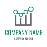 Bar Chart with Growing Progress Logo Design