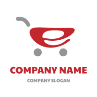 Electronic Shopping Red Cart Logo Design