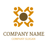 Four People at the Meeting Logo Design