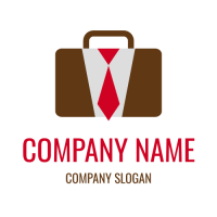 Office Briefcase with Red Tie Logo Design