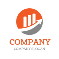 Orange Diagram with Arrow Logo Design