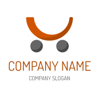 Business & Finance Logo | Orange Shopping Cart with Wheels