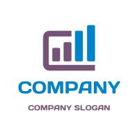 Business & Finance Logo | Purple Abd Blue Bar Chart