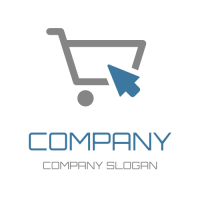 Shopping Cart and Blue Pointer Logo Design