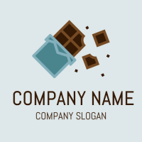 Crunchy Dark Chocolate Bar Logo Design