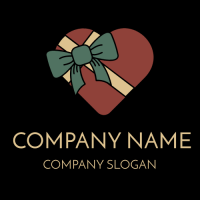 Festive Chocolate Box with Bow Logo Design