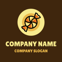 Orange Caramel with Wrapper Logo Design