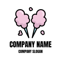 Pink Cotton Candies with Crumbs Logo Design