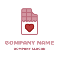 Candy Logo | Pink Ruby Chocolate with Heart