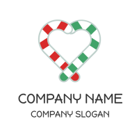 Red and Green Peppermint Canes Logo Design