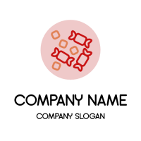 Red and Orange Caramels Logo Design